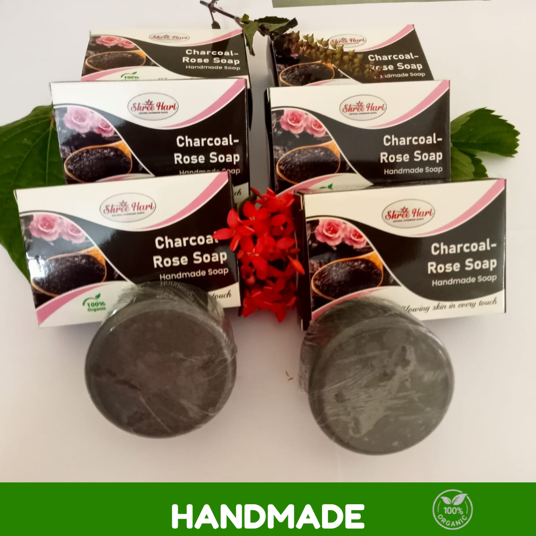 Charcoal-Rose Soap Pack of 6 pcs