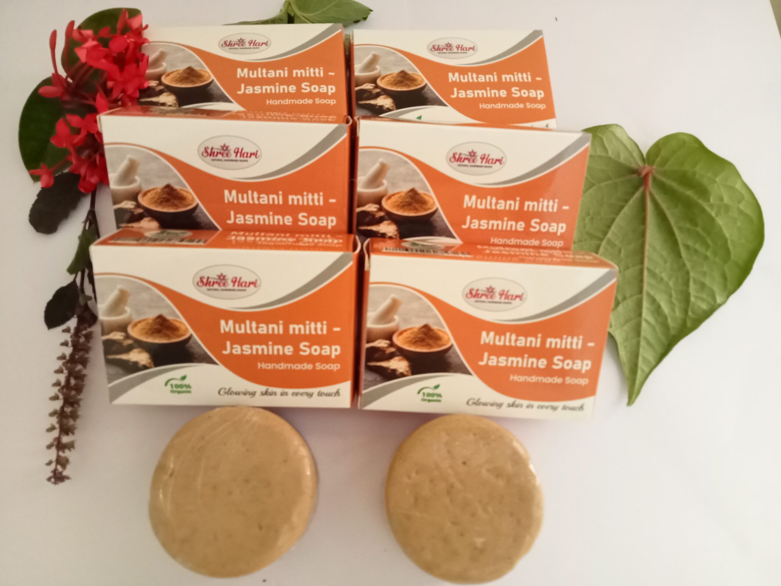 Multani mitti - Jasmine Soap Pack of 6 pcs